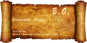 Beerman Olga névjegykártya